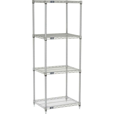 Nexel 5 Tier Silver Epoxy Wire Shelving Starter Unit, 30W x 21D x 86H 21308EP5